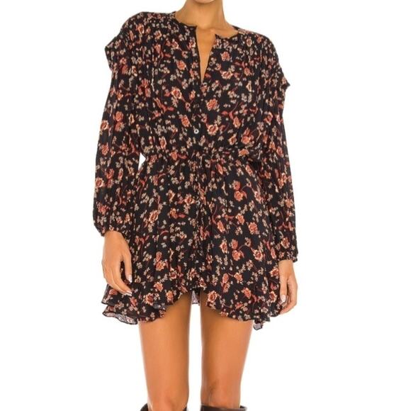 Free People Flower Fields Mini Dress Long Sleeved Sz Small - Picture 1 of 8
